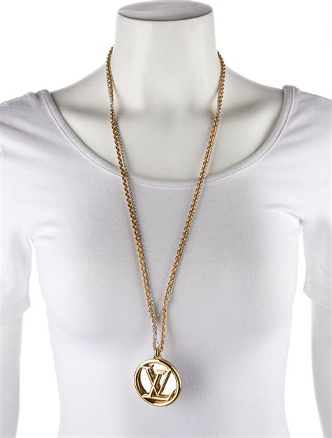 gold lv pendant|14k louis vuitton necklace.